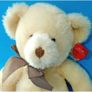 Vintage Russ Lillian Teddy Bear Beige‎ Plush 14" Stuffed Animal